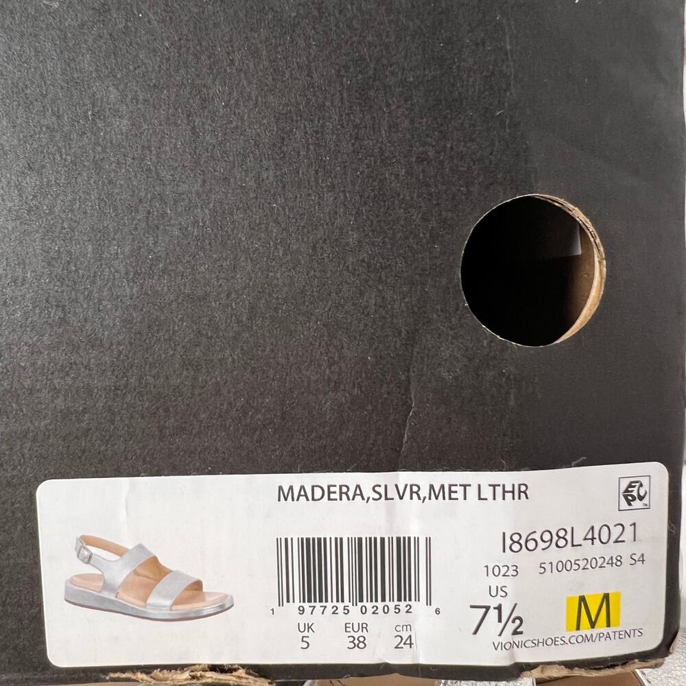 Vionic Madera Leather Slingback Wedge Sandal Silver Women's 7.5M - Picture 10 of 10
